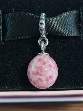 Authentic Pandora Pink Speckled Beauty Dangle – 791600 Sterling Silver (Retired)